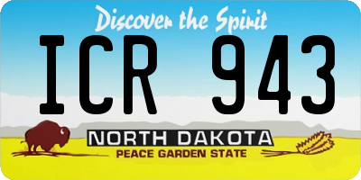 ND license plate ICR943