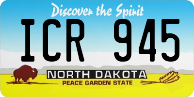 ND license plate ICR945