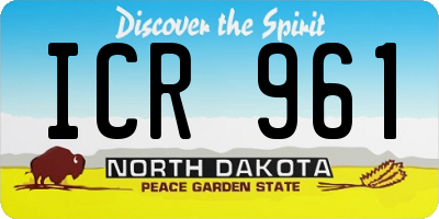 ND license plate ICR961