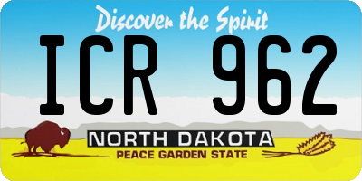 ND license plate ICR962