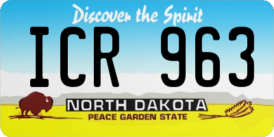 ND license plate ICR963