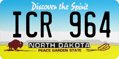 ND license plate ICR964