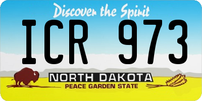 ND license plate ICR973