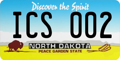 ND license plate ICS002
