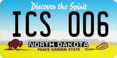 ND license plate ICS006