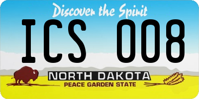 ND license plate ICS008