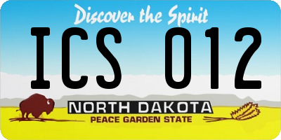 ND license plate ICS012