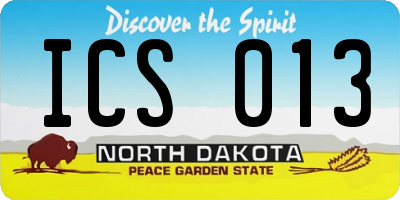 ND license plate ICS013
