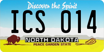 ND license plate ICS014