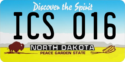 ND license plate ICS016