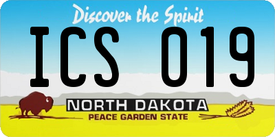 ND license plate ICS019