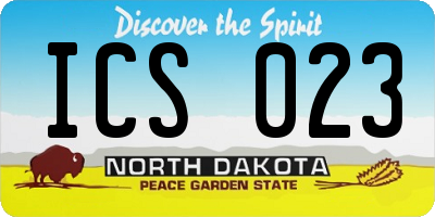 ND license plate ICS023