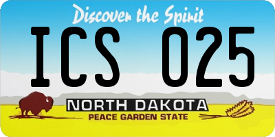 ND license plate ICS025