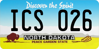 ND license plate ICS026