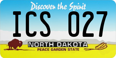 ND license plate ICS027