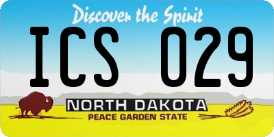 ND license plate ICS029
