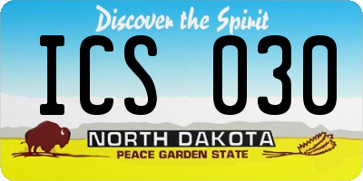ND license plate ICS030