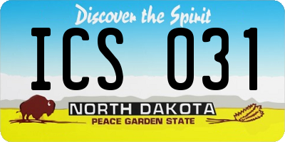 ND license plate ICS031