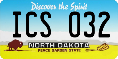 ND license plate ICS032
