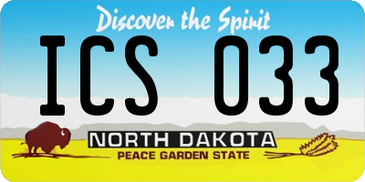 ND license plate ICS033