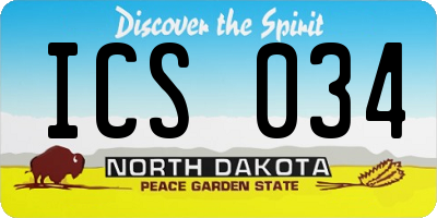 ND license plate ICS034