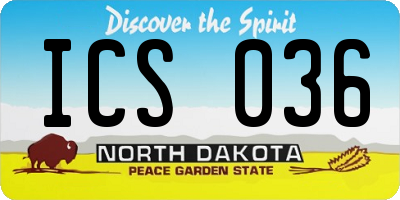 ND license plate ICS036