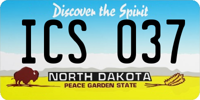 ND license plate ICS037