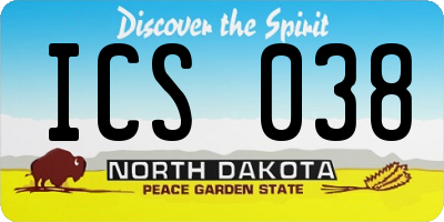 ND license plate ICS038