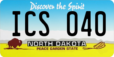 ND license plate ICS040