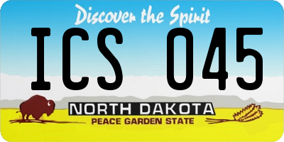 ND license plate ICS045