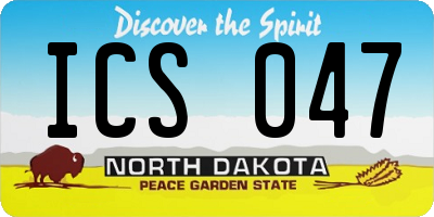 ND license plate ICS047