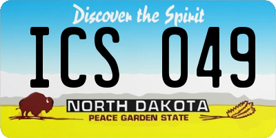 ND license plate ICS049