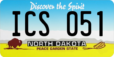 ND license plate ICS051