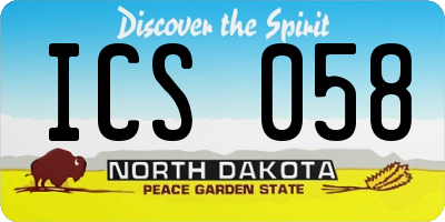 ND license plate ICS058