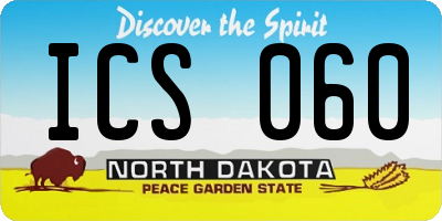 ND license plate ICS060