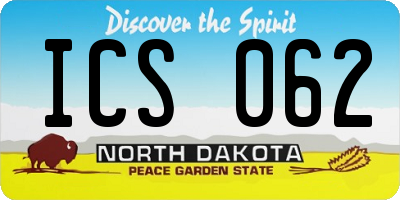 ND license plate ICS062
