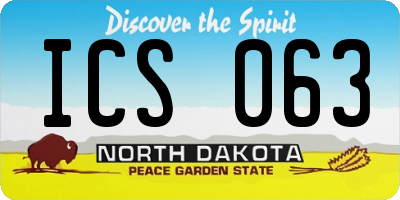 ND license plate ICS063