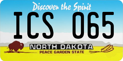 ND license plate ICS065
