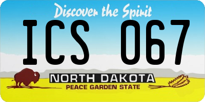 ND license plate ICS067