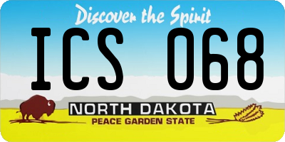 ND license plate ICS068