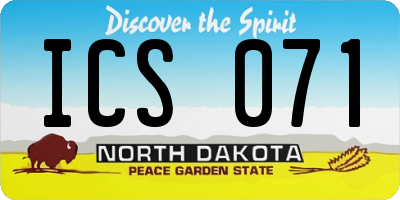 ND license plate ICS071