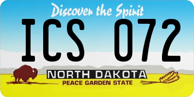 ND license plate ICS072