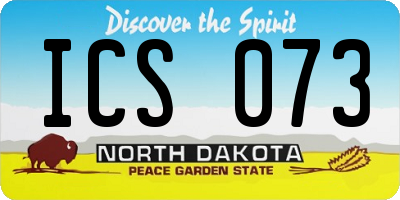 ND license plate ICS073