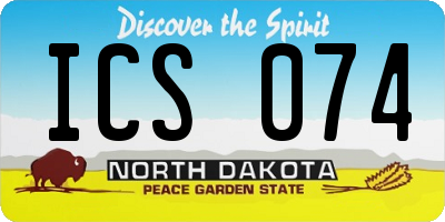 ND license plate ICS074