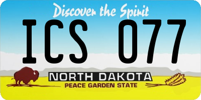 ND license plate ICS077