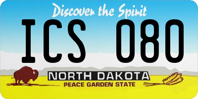ND license plate ICS080