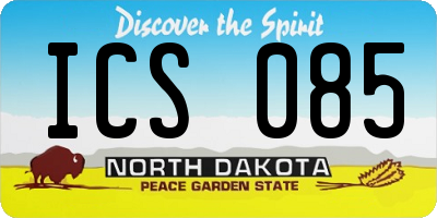ND license plate ICS085