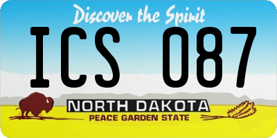 ND license plate ICS087