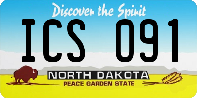 ND license plate ICS091