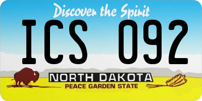 ND license plate ICS092
